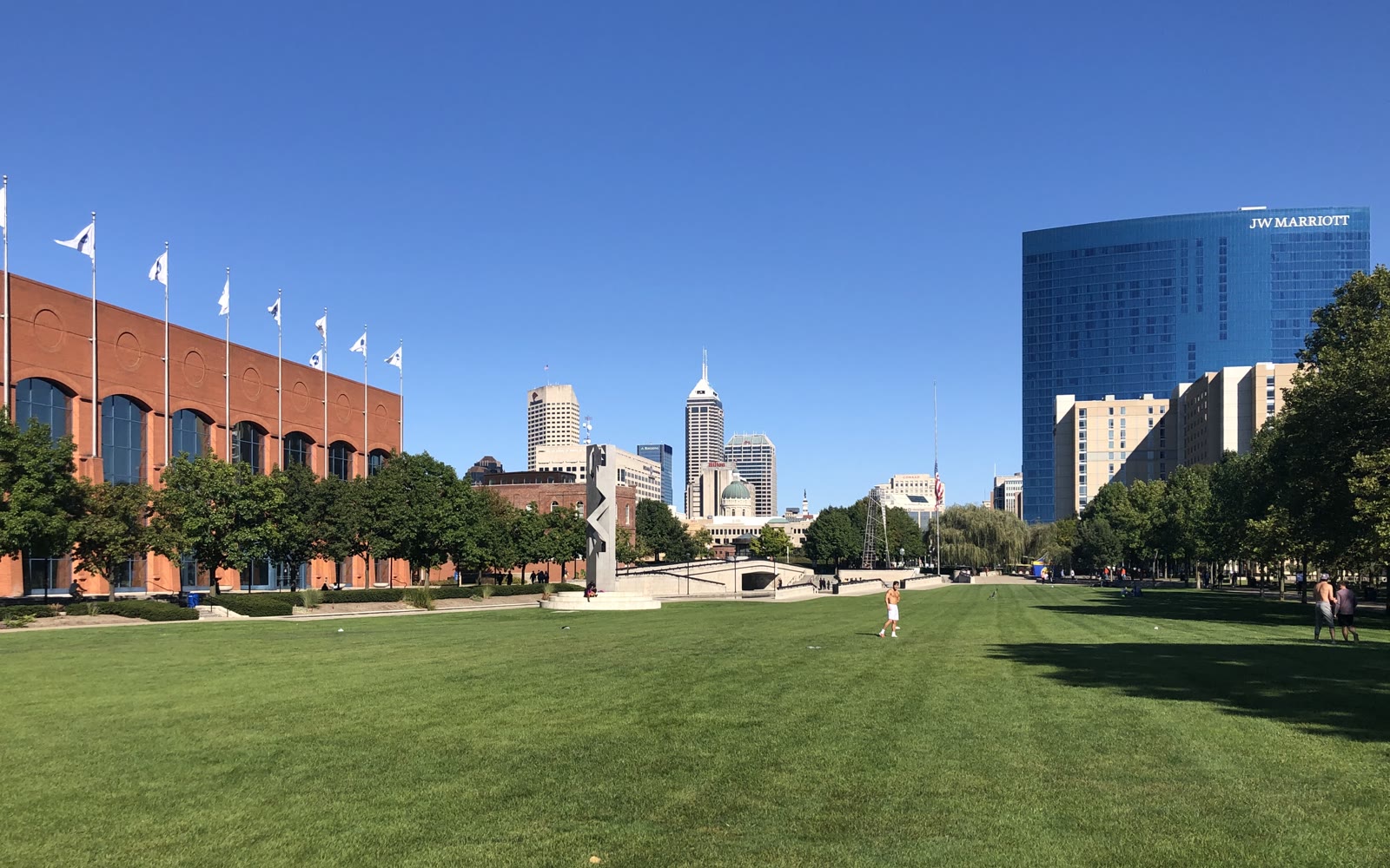 Indianapolis skyline from White River State Park, Indiana